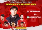 Polres Bima Kota Gelar Nobar Semifinal Piala AFC U-23, Dukung Garuda Muda