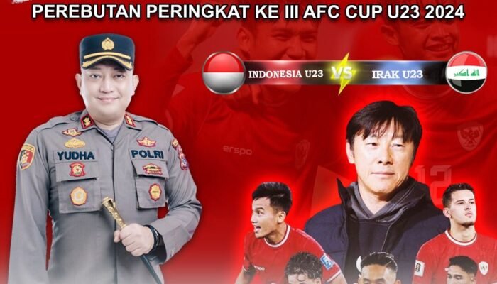 Polres Bima Kota Gelar Nobar Perjuangan Juara 3 AFC U-23: Garuda Muda vs. Irak