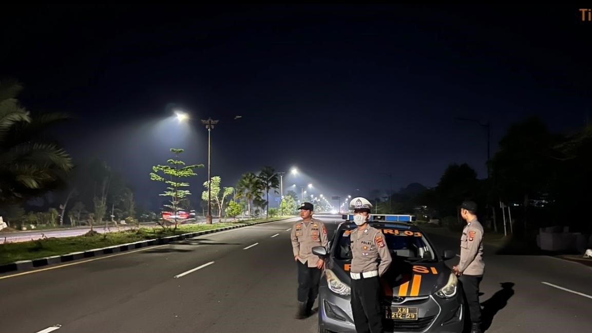 Polsek Kediri Gencar Patroli Malam, Cegah 3C dan Balap Liar di Jalur BIL