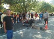 Sat Lantas Polres Sumbawa Barat Olah TKP Kecelakaan Tronton Mixer Lawan Sepeda Motor, 1 Korban Meninggal di Tempat