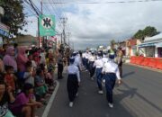 Kapolsek Tanjung Pimpin Pengawalan, Pengamanan Gerak Jalan Tingkat SMP/MTS Sederajat