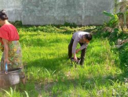 Bhabinkamtibmas Desa Jagaraga Ajak Warga Manfaatkan Lahan untuk Ketahanan Pangan