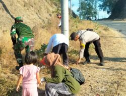 Bhabinkamtibmas Desa Mantun Ajak Warga Gotong Royong Sambut HUT RI ke-80