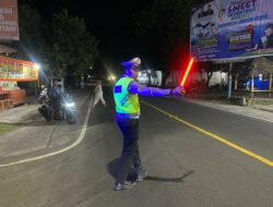 Satlantas Polres Lombok Utara Gelar Blue Light Patrol di Jalan Raya Gangga