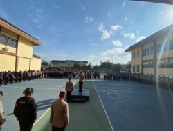 Polres Bima Kota Gelar Apel Pengamanan Aksi Unjuk Rasa, 345 Personel Dikerahkan