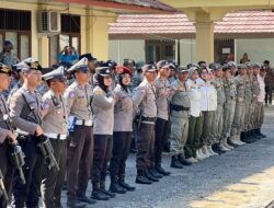 Personil Polres Dompu Bersama TNI, Brimob, dan Sat Pol PP Amankan Aksi Unjuk Rasa Damai oleh PMII di Kantor DPRD Kabupaten Dompu