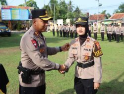 Pimpinan Upacara Pengukuhan Pamapta Polres Bima, Ini Penekanan Kapolres Bima AKBP Eko Sutomo S.I.K.,M.I.K.