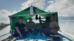 Polsek Langgudu Respon Cepat Evakuasi Perahu Boat Dihantam Gelombang di Perairan Langgudu