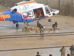 Meski Dengan Risiko Pendaratan, Helikopter Poludara Baharkam Polri Berhasil Dropping Logistik Bantuan ke Aceh Tamiang
