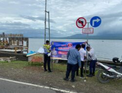 Wujudkan Kamseltibcarlantas Yang Aman, Satlantas Polres Bima Memasang Spanduk Larangan Melawan Arus