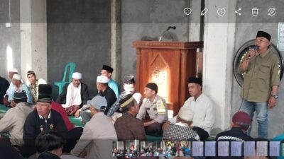 Bhabinkamtibmas Desa Mantar Hadiri Syukuran Desa di Masjid An-Nur