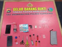 Gerebek Kamar Kos di Labuhan Badas, Sat Resnarkoba Polres Sumbawa Amankan Tiga Terduga Pelaku dan 5,20 Gram Sabu