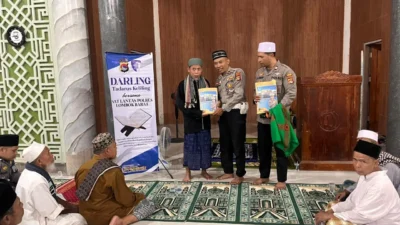 Tadarusan Keliling, Sat Lantas Lombok Barat Ajak Warga Tertib Lalu Lintas