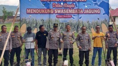 Dukung Swasembada Jagung 2026, Polres Dompu Ikuti Tanam Raya Jagung Serentak Kuartal I