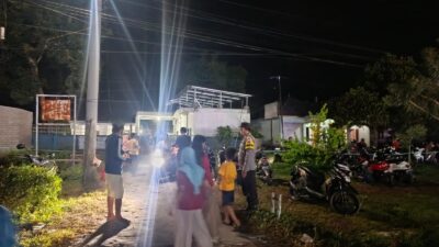 Polsek Sukamulia Laksanakan Patroli Dan Pengamanan Hiburan Rakyat “Rona-Rona” Di Desa Sukamulia Timur
