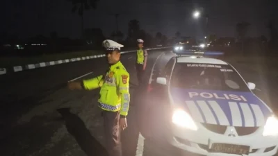 Jaga Keamanan Jalur Strategis, Satlantas Polres Lombok Barat Intensifkan Patroli Malam di Bypass BIL