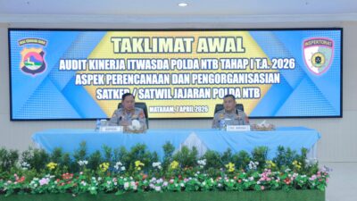 Kapolda NTB Buka Taklimat Awal Audit Kinerja Itwasda 2026, Tekankan Evaluasi untuk Perbaikan Organisasi