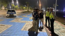 Waspada Balap Liar, Satlantas Polres Lombok Barat Jaga Ketat Area Kantor Pemda Malam Hari