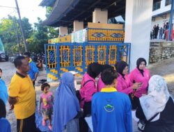 Personel Polsek Alas Amankan Giat Senam Sehat dan Pemeriksaan Kesehatan di Yida Park Marente