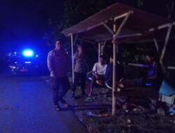 Personel Polsek Sukamulia Gelar Patroli Blue Light, Antisipasi Gangguan Kamtibmas di Malam Hari