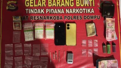 SATRESNARKOBA POLRES DOMPU UNGKAP PEREDARAN SABU DI WOJA, DUA TERDUGA PELAKU DIAMANKAN