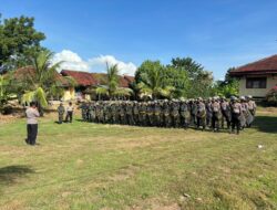 SAT SAMAPTA POLRES DOMPU GELAR PELATIHAN PHH DALMAS BERSAMA PERSONEL TNI DI MAKO POLSEK PEKAT