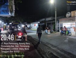 Patroli Strong Point Polsek Pemenang Jaga Simpang Empat Pelabuhan Bangsal, Suasana Kondusif