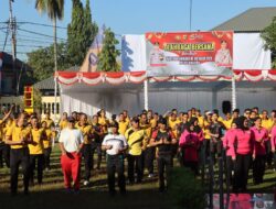 Semarak Hari Bhayangkara ke-80, Polres Bima Kota Gelar Olahraga Bersama Penuh Kebersamaan