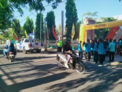 Amankan Jalan Sehat HUT SMA 3 Sumbawa, Sat Samapta Polres Sumbawa Jamin Kelancaran Lalu Lintas