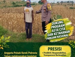 DUKUNG KETAHANAN PANGAN, ANGGOTA POLMAS SAMBANG LAHAN JAGUNG DI DESA BINAAN