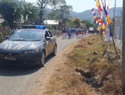 Sat Samapta Kawal Pawai Ta’ruf MTQ XXII Sumbawa Barat, Ajak Warga Jaga Kamtibmas