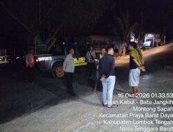 Patroli Tengah Malam, Polsek Praya Barat Daya Antisipasi Gangguan Kamtibmas 3C