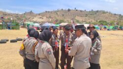 Sat Binmas Polres Bima Kota Cek dan Bina Anggota Saka Bhayangkara dalam Perkemahan Bakti Pramuka