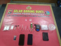 Kerap Edarkan Narkotika, Sat Resnarkoba Polres Sumbawa Bekuk Dua Pria di Labuan Badas Beserta Barang Bukti Sabu