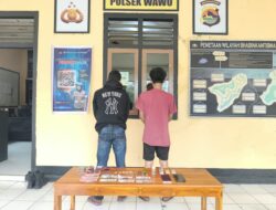 Polsek Wawo Amankan Dua Terduga Kasus Narkotika, 5 Klip Diduga Sabu dan Bong Disita