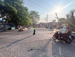 Sat Lantas Polres Dompu Gelar Strong Point Pagi, Wujudkan Kelancaran dan Keamanan Lalu Lintas