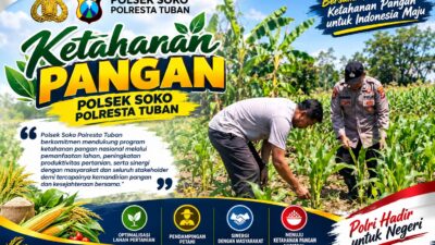 ANGGOTA POLSEK KEREK DAMPINGI PETANI OLAH LAHAN PERTANIAN UNTUK TANAMAN JAGUNG