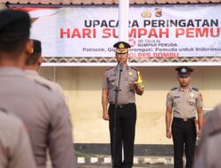 POLRES DOMPU GELAR UPACARA PERINGATAN HARI SUMPAH PEMUDA KE-98, KAPOLRES AJAK PERSONEL TELADANI SEMANGAT PERSATUAN